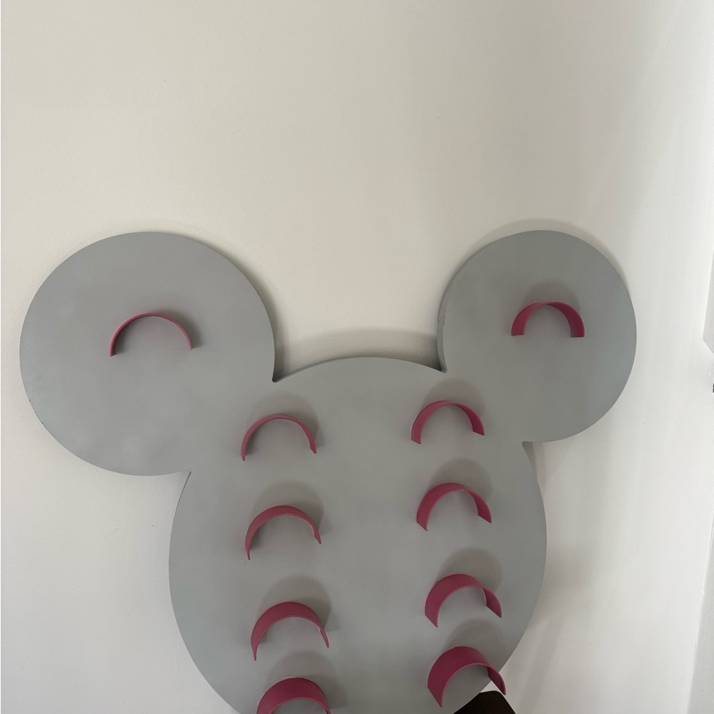 Mickey Ear Holder - Gray and Pink Wall Mickey/Minnie Ear Display